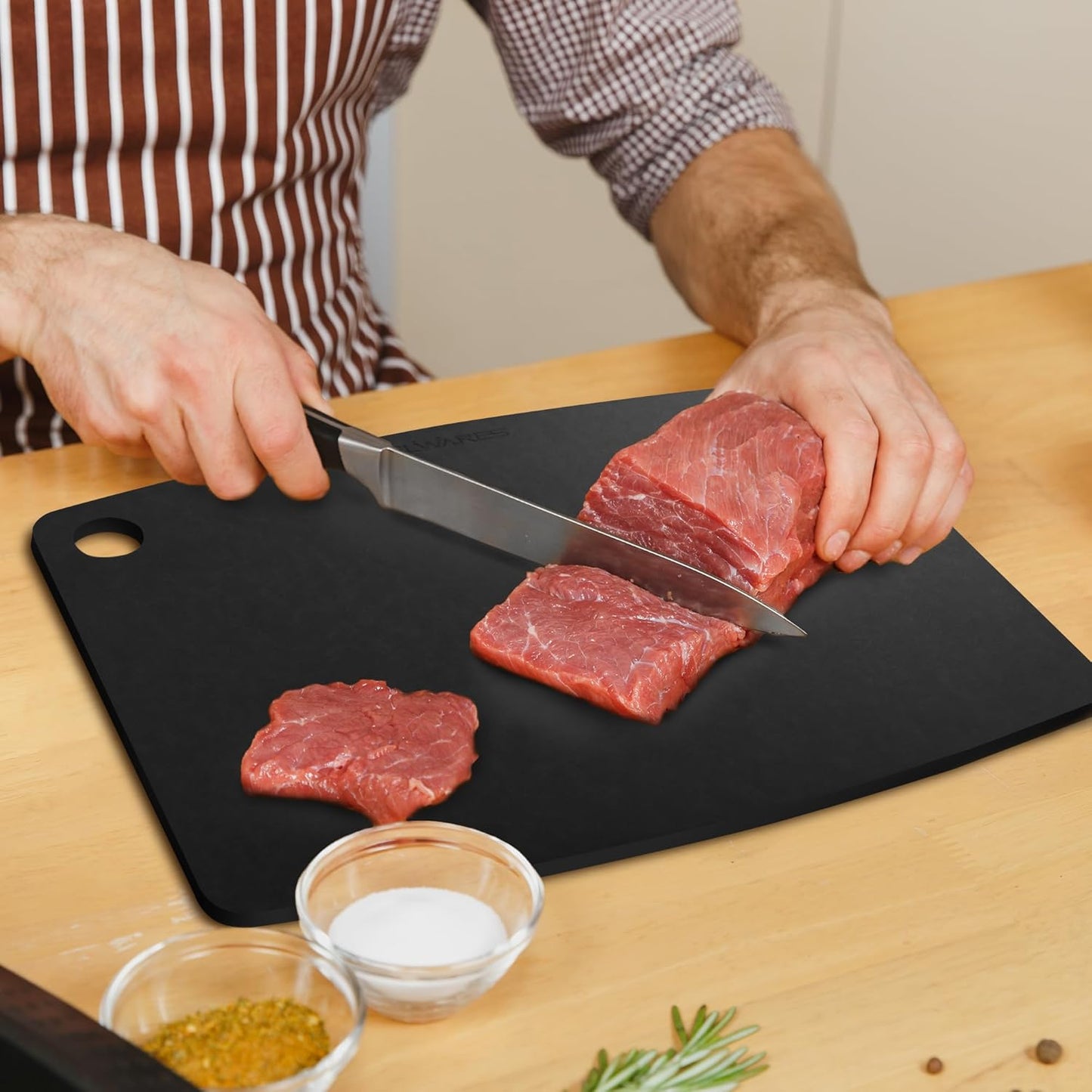 Dishwasher Safe Cutting Board for Kitchen - Large Non Plastic Wood Composite Cutting Board, Thin Lightweight Wood Fiber Chopping Board, Heat Resistant up to 350°F, Knife Friendly, 14.5 x 11.25 Inch