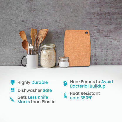 Dishwasher Safe Cutting Board for Kitchen - Large Non Plastic Wood Composite Cutting Board, Thin Lightweight Wood Fiber Chopping Board, Heat Resistant up to 350°F, Knife Friendly, 14.5 x 11.25 Inch
