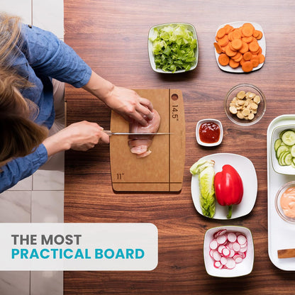 Dishwasher Safe Cutting Board for Kitchen - Large Non Plastic Wood Composite Cutting Board, Thin Lightweight Wood Fiber Chopping Board, Heat Resistant up to 350°F, Knife Friendly, 14.5 x 11.25 Inch