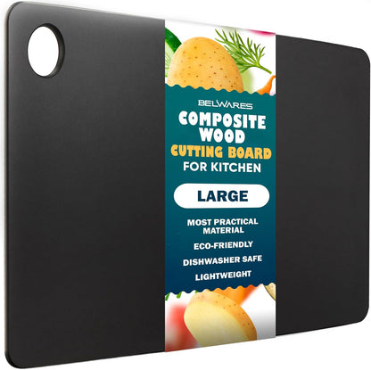 Dishwasher Safe Cutting Board for Kitchen - Large Non Plastic Wood Composite Cutting Board, Thin Lightweight Wood Fiber Chopping Board, Heat Resistant up to 350°F, Knife Friendly, 14.5 x 11.25 Inch