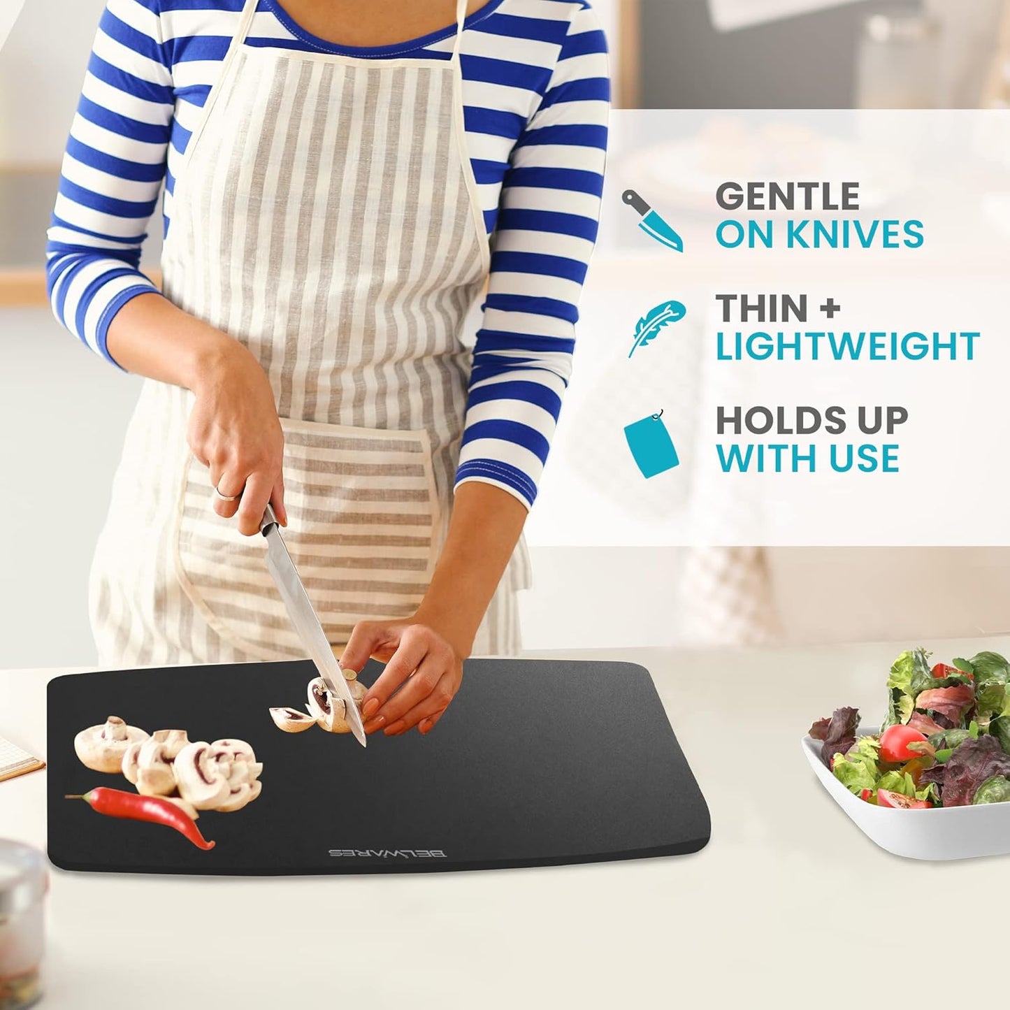 Dishwasher Safe Cutting Board for Kitchen - Large Non Plastic Wood Composite Cutting Board, Thin Lightweight Wood Fiber Chopping Board, Heat Resistant up to 350°F, Knife Friendly, 14.5 x 11.25 Inch