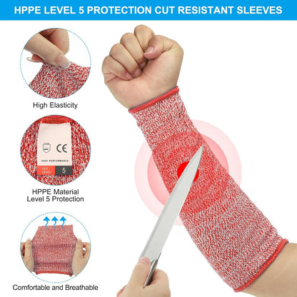 Cut Resistant Sleeve Arm Safety Protectors Sleeves Forearm Sleeve HPPE Level 5 Protection