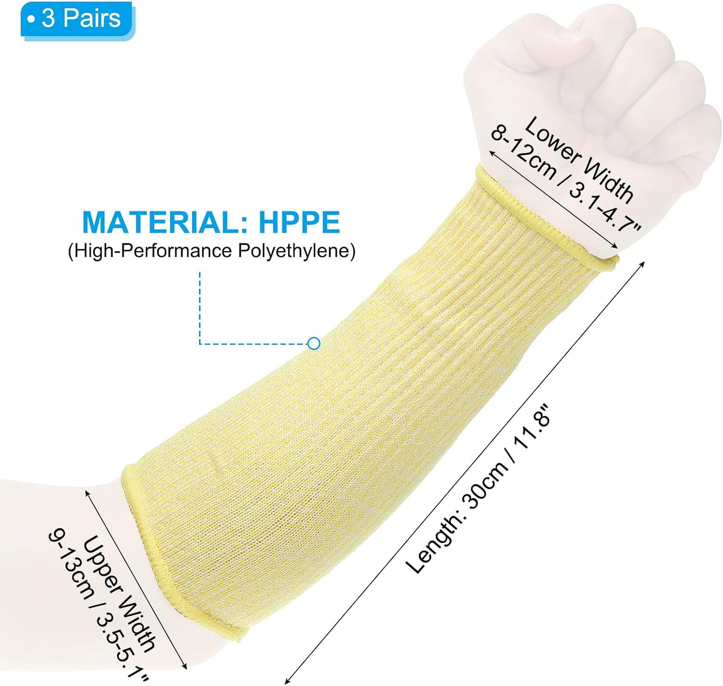 Cut Resistant Sleeve Arm Safety Protectors Sleeves Forearm Sleeve HPPE Level 5 Protection