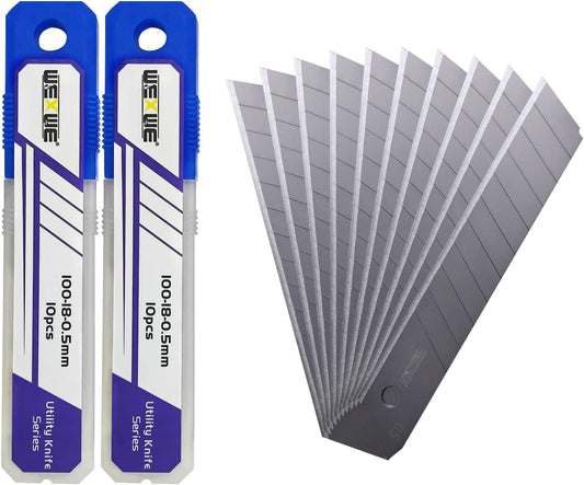 18mm Utility Knife Replacement Blades,60 Degree Snap Off SK4 Steel Blades for Retractable Cutting Knives, Hobby, Craft Knife, Box Cutter 20PCS