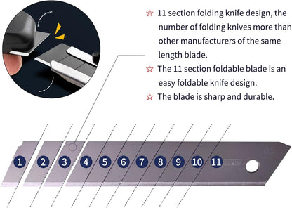 18mm Utility Knife Replacement Blades,60 Degree Snap Off SK4 Steel Blades for Retractable Cutting Knives, Hobby, Craft Knife, Box Cutter 20PCS