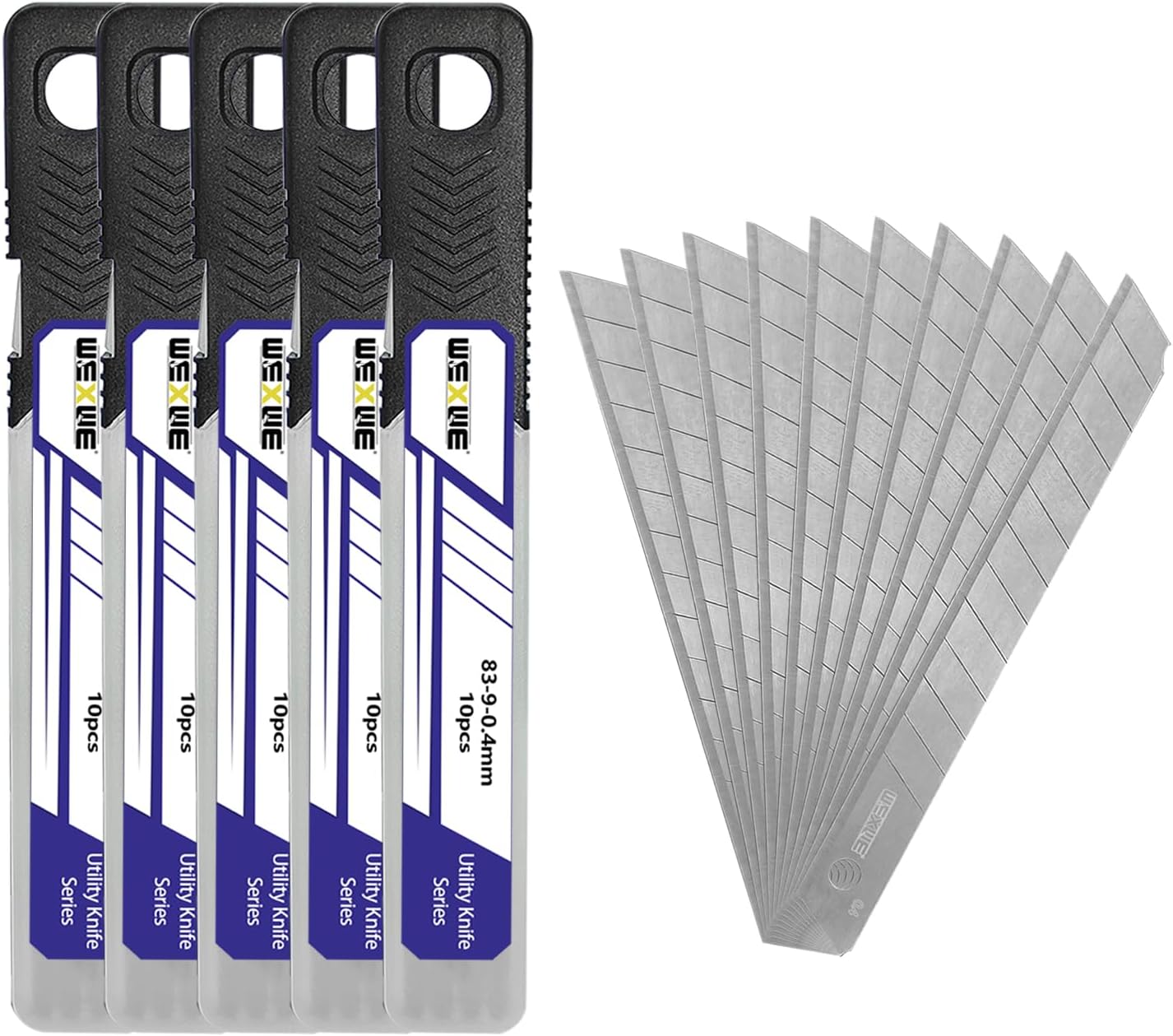 18mm Utility Knife Replacement Blades,60 Degree Snap Off SK4 Steel Blades for Retractable Cutting Knives, Hobby, Craft Knife, Box Cutter 20PCS