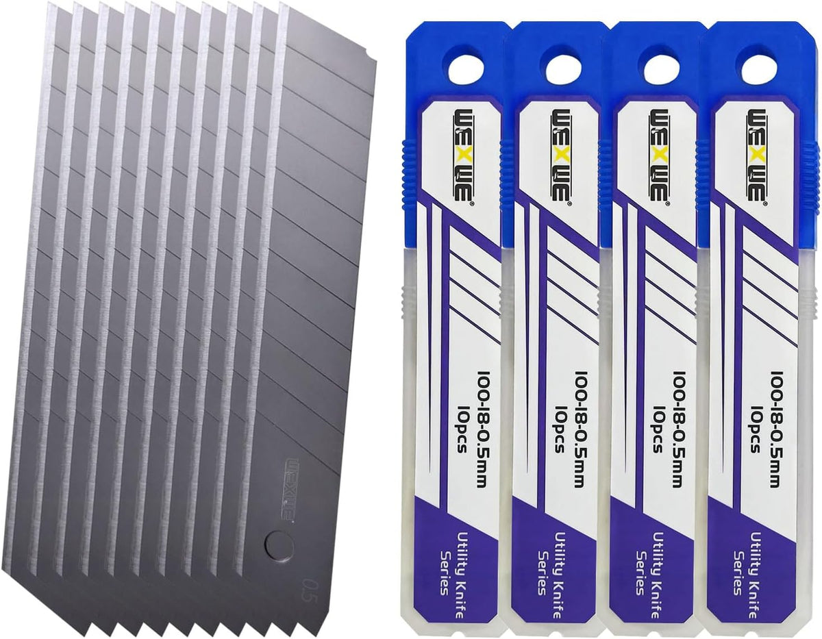 18mm Utility Knife Replacement Blades,60 Degree Snap Off SK4 Steel Blades for Retractable Cutting Knives, Hobby, Craft Knife, Box Cutter 20PCS
