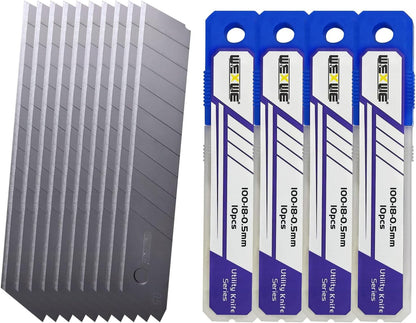 18mm Utility Knife Replacement Blades,60 Degree Snap Off SK4 Steel Blades for Retractable Cutting Knives, Hobby, Craft Knife, Box Cutter 20PCS