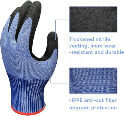Cut Resistant Gloves for Men – Abrasion Resistance, Non-Slip Safety Cut Gloves for Industrial, Kitchen