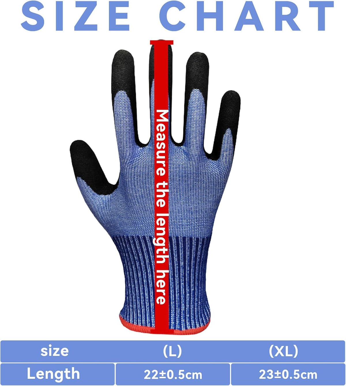 Cut Resistant Gloves for Men – Abrasion Resistance, Non-Slip Safety Cut Gloves for Industrial, Kitchen