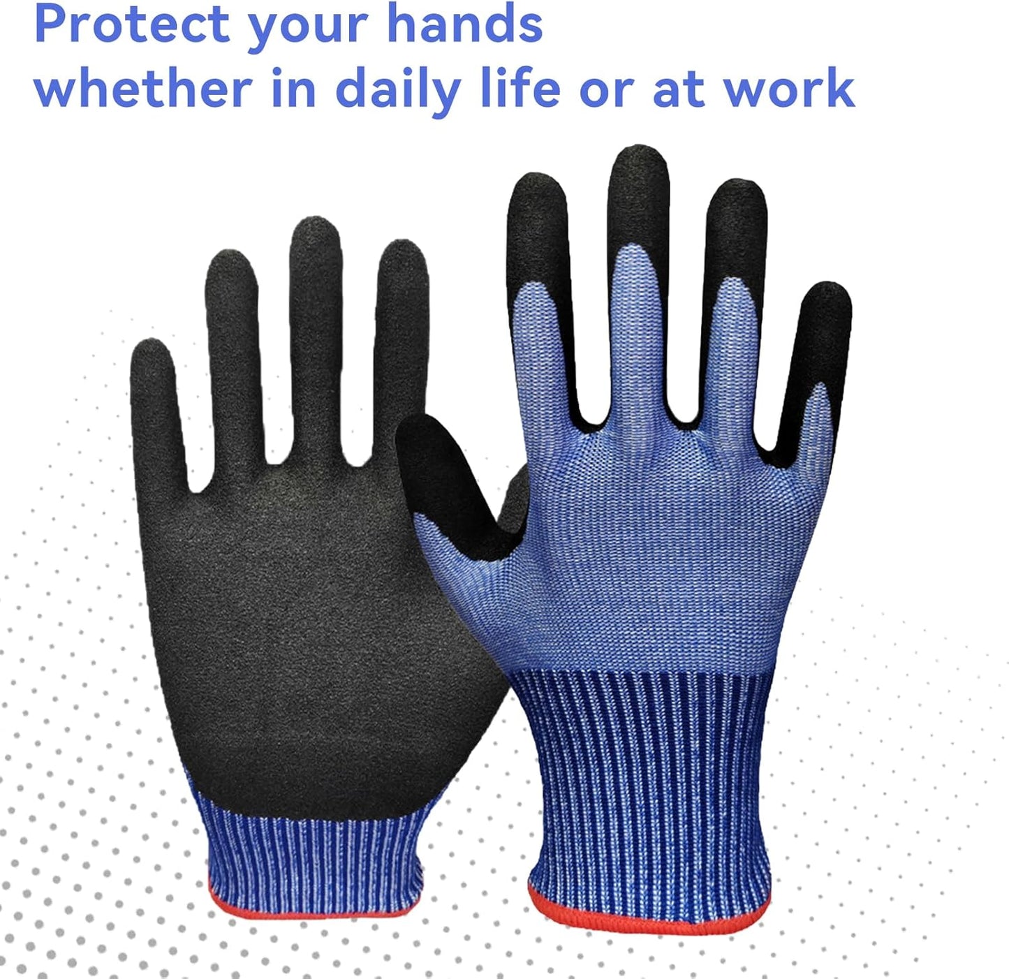 Cut Resistant Gloves for Men – Abrasion Resistance, Non-Slip Safety Cut Gloves for Industrial, Kitchen