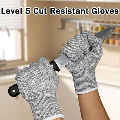 Cut Resistant Gloves for Men – Abrasion Resistance, Non-Slip Safety Cut Gloves for Industrial, Kitchen