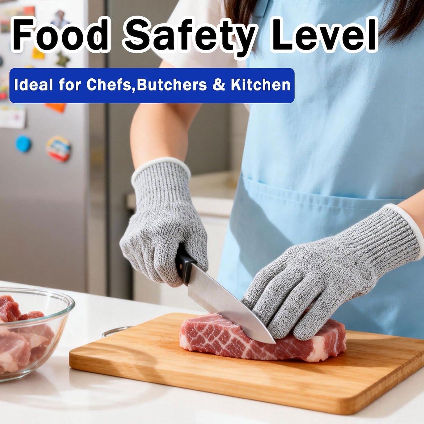 Cut Resistant Gloves for Men – Abrasion Resistance, Non-Slip Safety Cut Gloves for Industrial, Kitchen