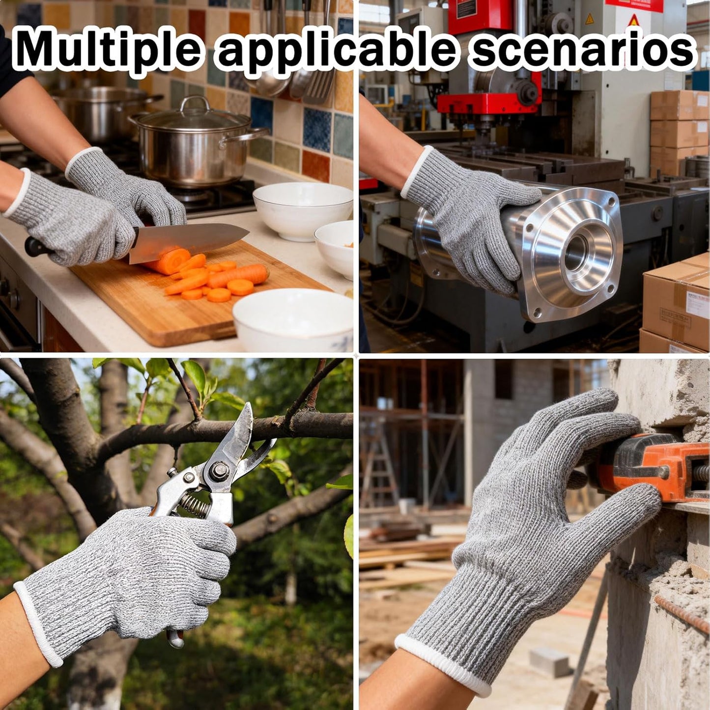 Cut Resistant Gloves for Men – Abrasion Resistance, Non-Slip Safety Cut Gloves for Industrial, Kitchen