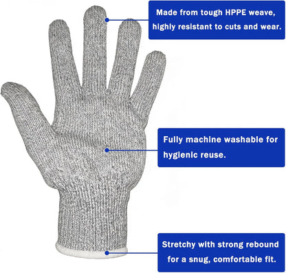 Cut Resistant Gloves for Men – Abrasion Resistance, Non-Slip Safety Cut Gloves for Industrial, Kitchen