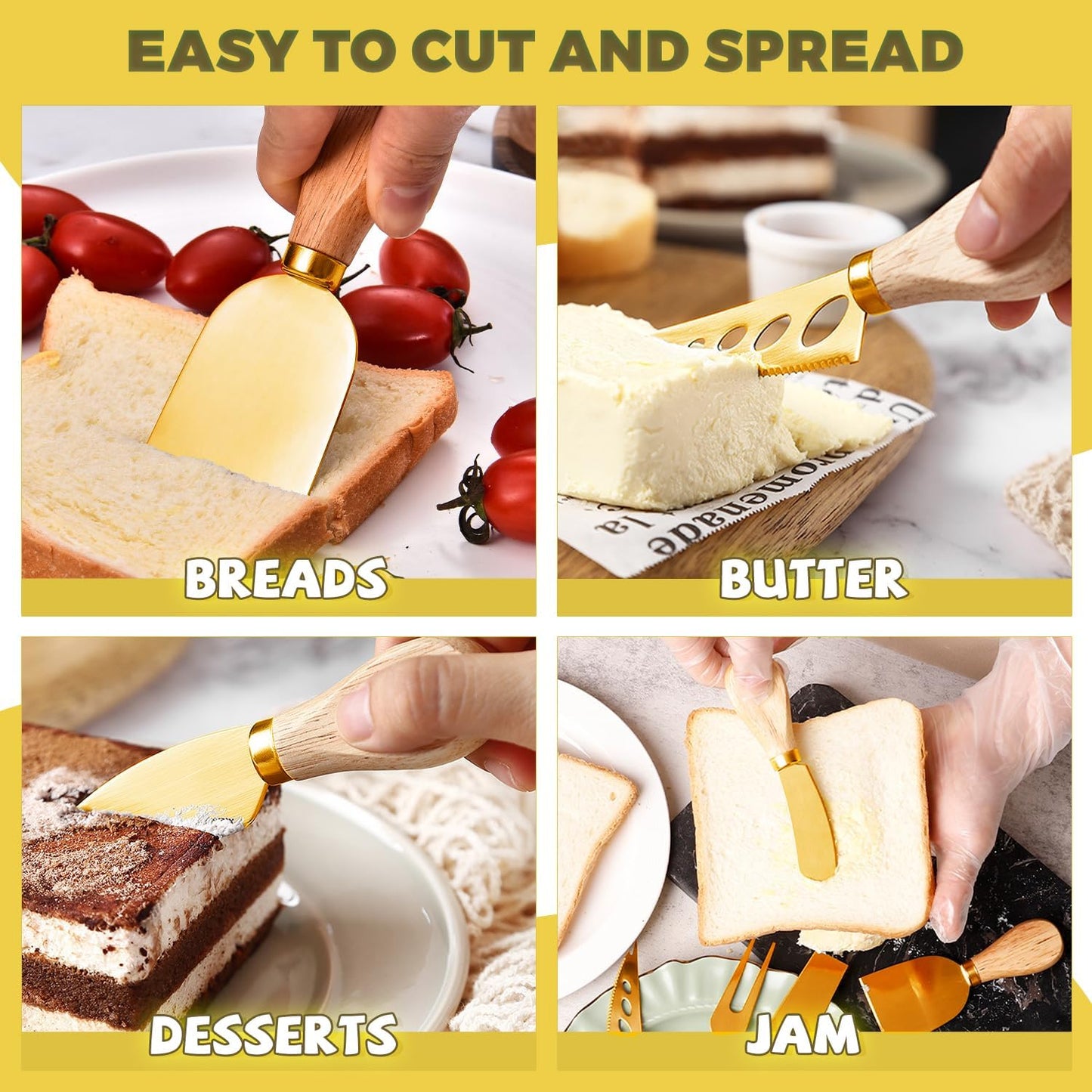Charcuterie Boards Accessories Gold Charcuterie Utensils Cheese Butter Spreader Knife Set Small Serving Tongs Forks and Spoons Dipping Bowls Honey Dippers Toothpick Flags for Party Platter Making