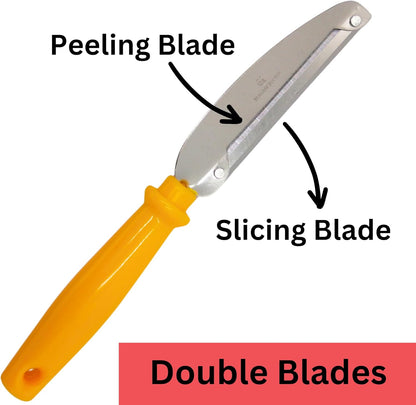 Left Hand Peeler, Left Handed Peelers for Kitchen, Double Blade Cutter Fruits and Vegetables Knife, Cut Slice and Peeling Knives, Ultra Sharp Blade Kitchen Knife