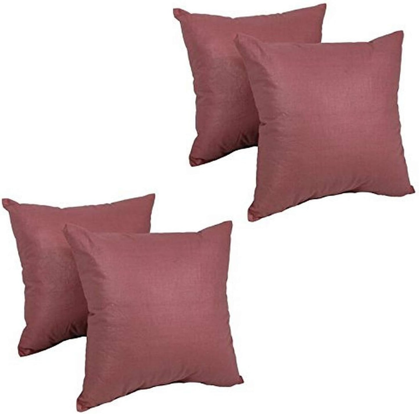 Square Knife-Edge Chintz Throw Pillow, 20", Salmon 4 Count