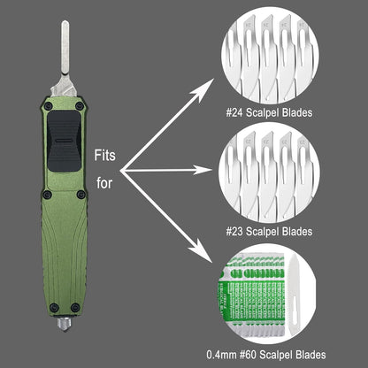 Utility Knife, EDC Retractable Scalpel Knife | Cool Auto Retractable Utility Knife, Automatic Box Cutter with 10PCS #23 and 3PCS 0.4mm thick #60 Scalpel Blades
