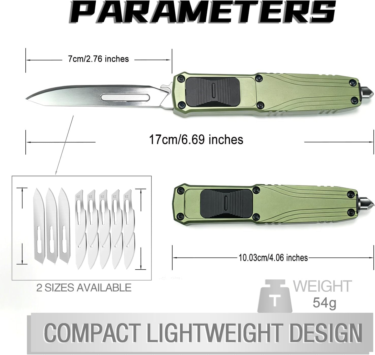Utility Knife, EDC Retractable Scalpel Knife | Cool Auto Retractable Utility Knife, Automatic Box Cutter with 10PCS #23 and 3PCS 0.4mm thick #60 Scalpel Blades