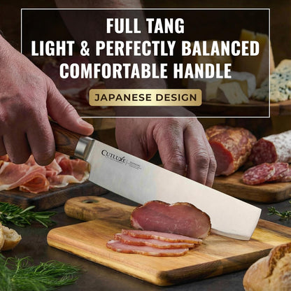 Nakiri Knife, 7" Japanese Meat & Vegetable Knife for Chopping | Ultra Sharp High Carbon Stainless Steel, Full Tang Pakkawood Handle – Shinobi Series