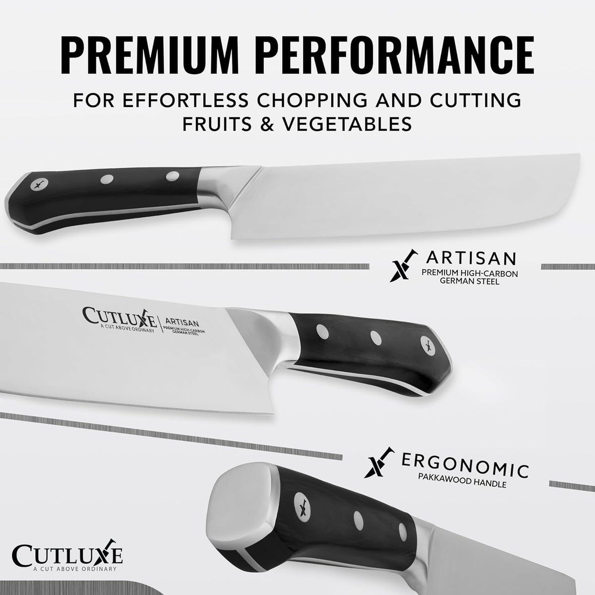 Nakiri Knife, 7" Japanese Meat & Vegetable Knife for Chopping | Ultra Sharp High Carbon Stainless Steel, Full Tang Pakkawood Handle – Shinobi Series