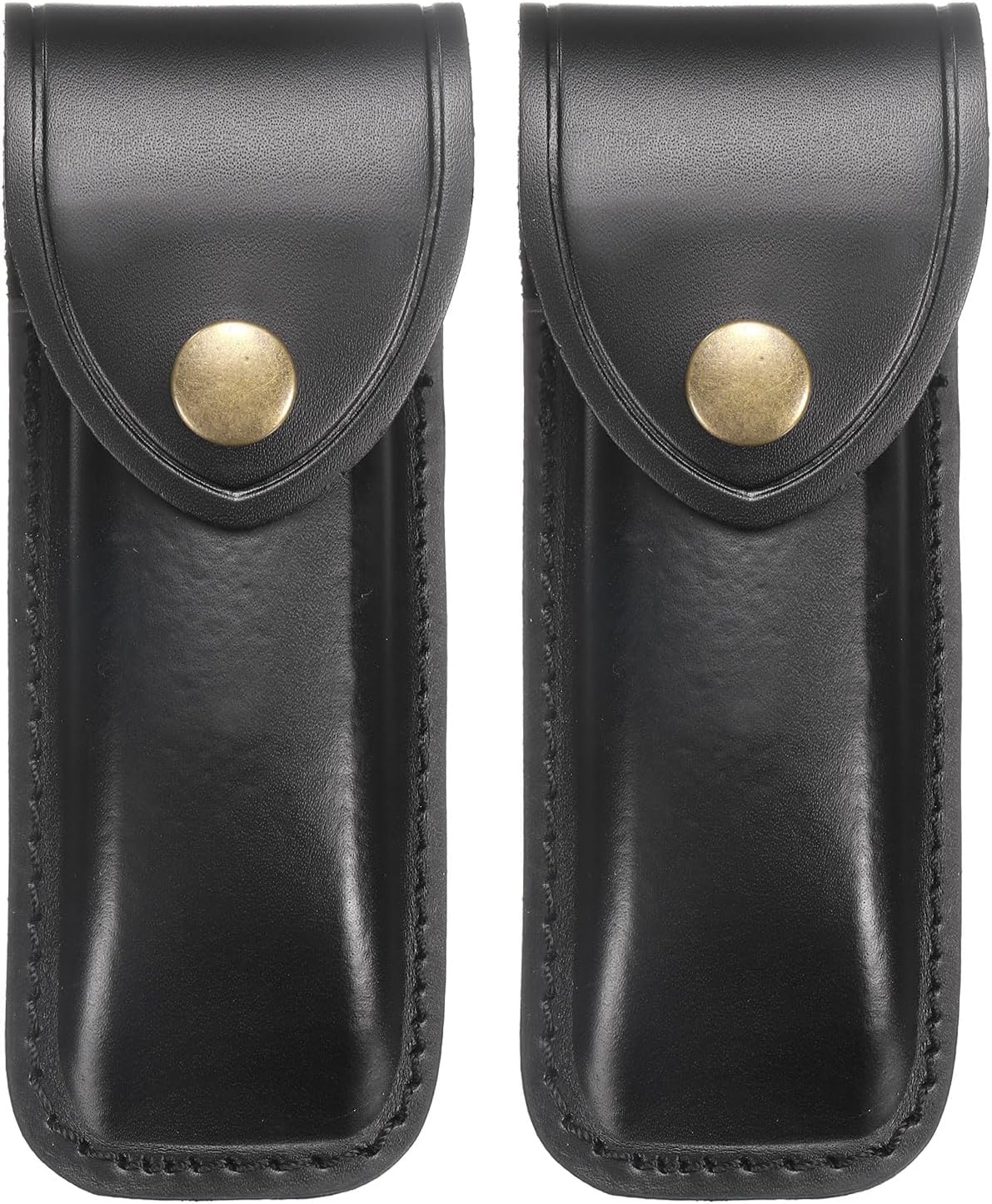 2pcs Leather Knife Sheath 5.71" Leather Pocket Knife Sheath with Hole for Folding Knife Camping Hunting Outdoors, Black