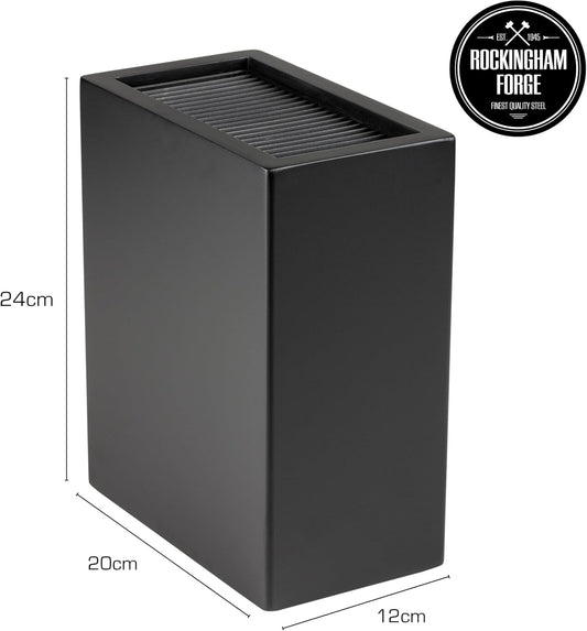 Universal Upright Knife Block Holder for 20 Knives Blades Up to 20cm Long, Matt Black