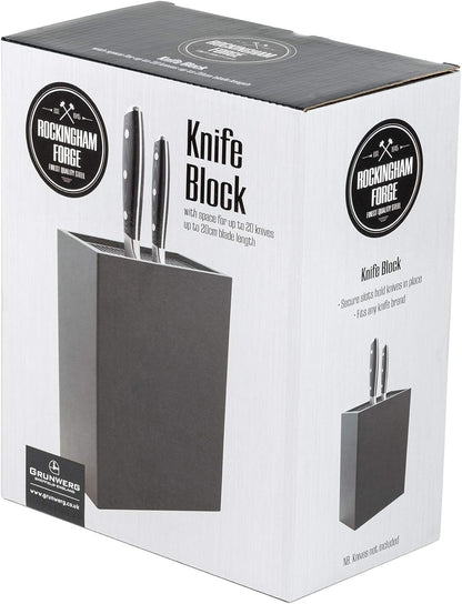 Universal Upright Knife Block Holder for 20 Knives Blades Up to 20cm Long, Matt Black