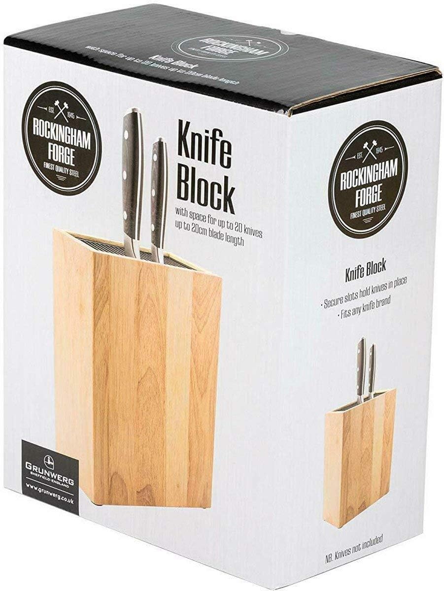 Universal Upright Knife Block Holder for 20 Knives Blades Up to 20cm Long, Matt Black