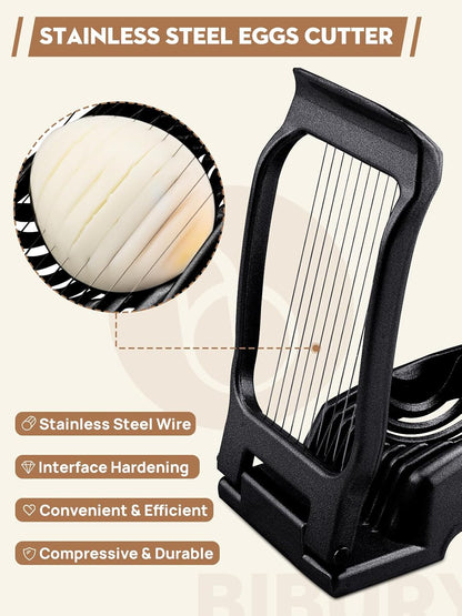 Egg Slicer for Hard Boiled Eggs, Heavy Duty Aluminium Fruit Slicer | Stainless Steel Wires, Egg Cutter For Egg Mushroom Strawberry Soft Fruit, Dishwasher Safe, Easy to Clean