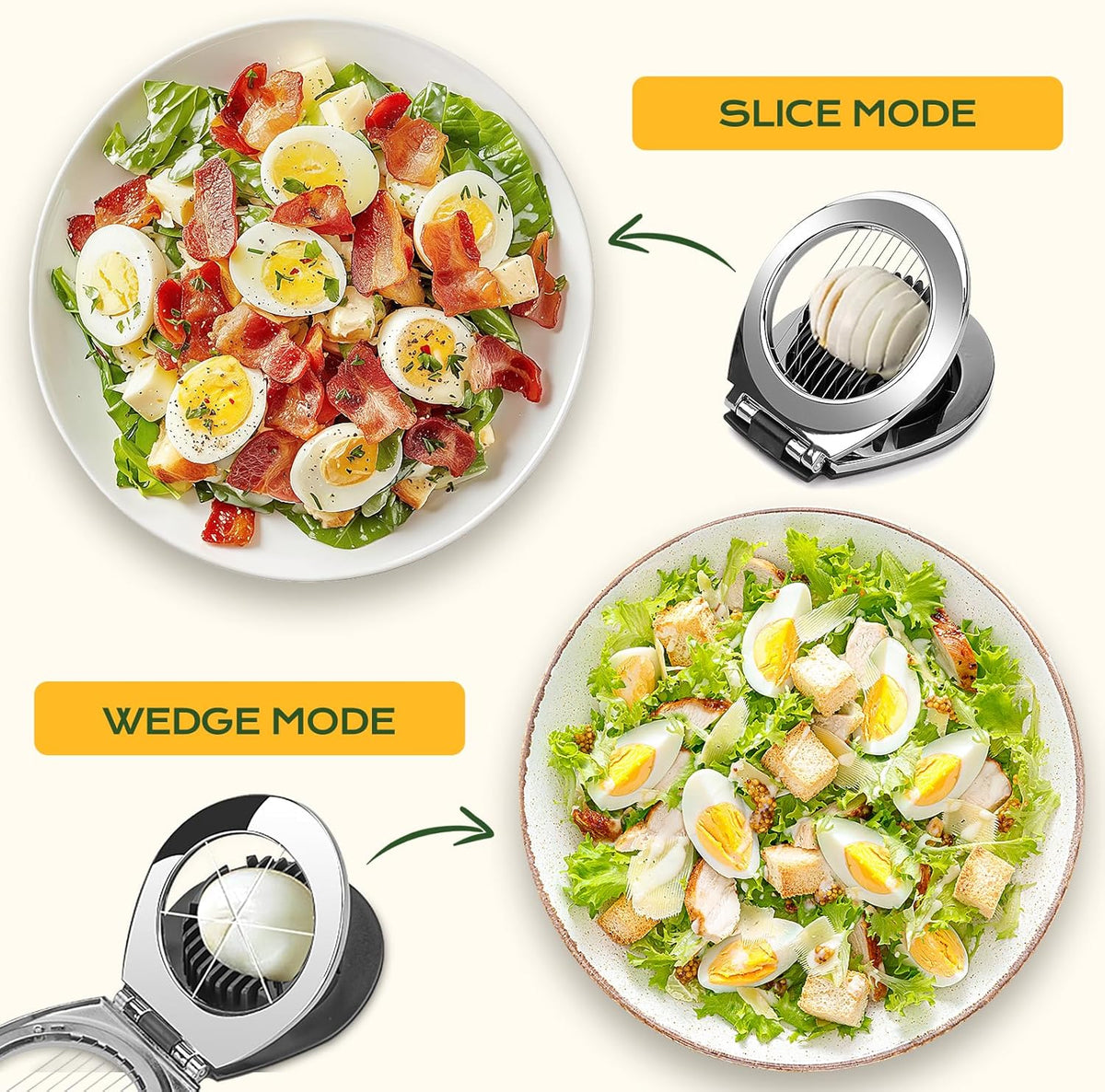 Egg Slicer for Hard Boiled Eggs, Heavy Duty Aluminium Fruit Slicer | Stainless Steel Wires, Egg Cutter For Egg Mushroom Strawberry Soft Fruit, Dishwasher Safe, Easy to Clean