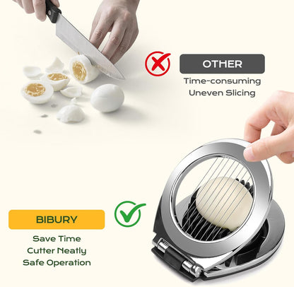 Egg Slicer for Hard Boiled Eggs, Heavy Duty Aluminium Fruit Slicer | Stainless Steel Wires, Egg Cutter For Egg Mushroom Strawberry Soft Fruit, Dishwasher Safe, Easy to Clean