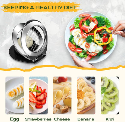 Egg Slicer for Hard Boiled Eggs, Heavy Duty Aluminium Fruit Slicer | Stainless Steel Wires, Egg Cutter For Egg Mushroom Strawberry Soft Fruit, Dishwasher Safe, Easy to Clean