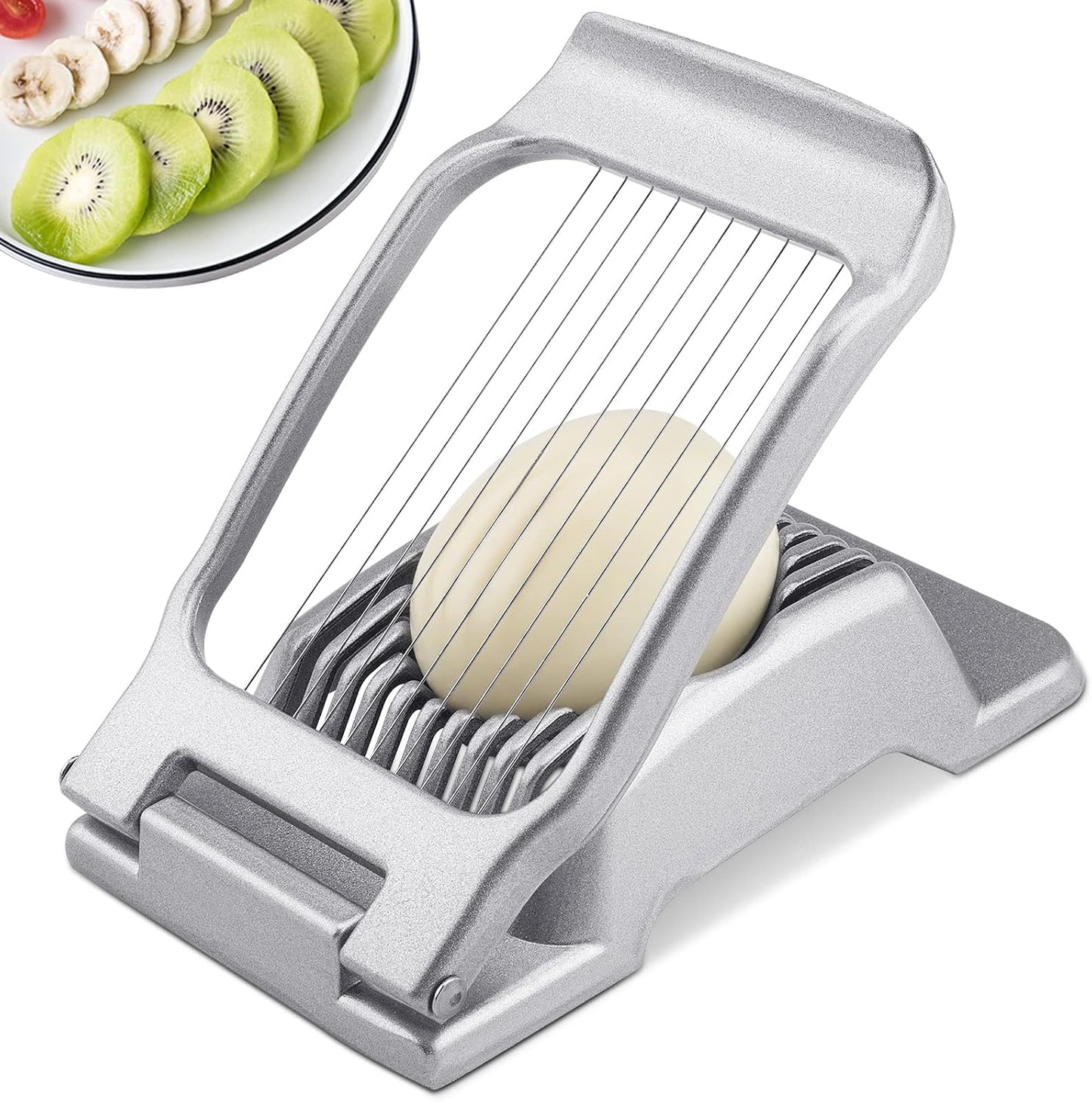 Egg Slicer for Hard Boiled Eggs, Heavy Duty Aluminium Fruit Slicer | Stainless Steel Wires, Egg Cutter For Egg Mushroom Strawberry Soft Fruit, Dishwasher Safe, Easy to Clean