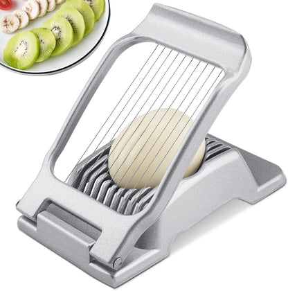 Egg Slicer for Hard Boiled Eggs, Heavy Duty Aluminium Fruit Slicer | Stainless Steel Wires, Egg Cutter For Egg Mushroom Strawberry Soft Fruit, Dishwasher Safe, Easy to Clean