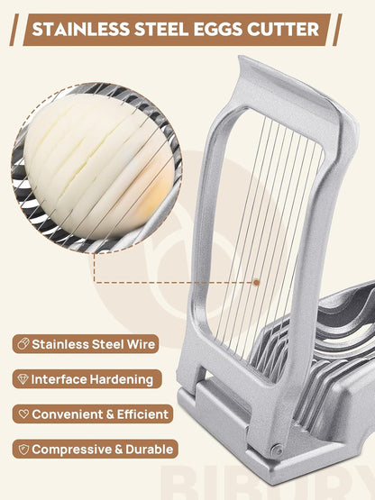 Egg Slicer for Hard Boiled Eggs, Heavy Duty Aluminium Fruit Slicer | Stainless Steel Wires, Egg Cutter For Egg Mushroom Strawberry Soft Fruit, Dishwasher Safe, Easy to Clean