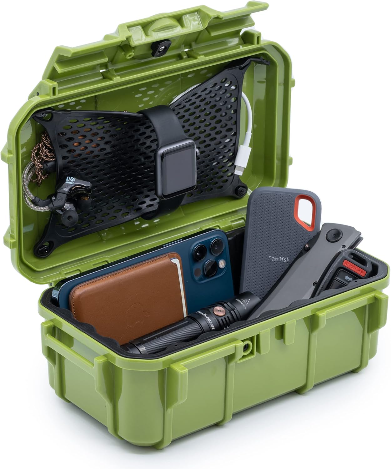 Evergreen 57 Waterproof Dry Box Protective Case - Travel Safe/Mil Spec/USA Made - for Cameras, Phones, Ammo Can, Camping, Hiking, Boating, Water Sports, Knives, & Survival (Red)