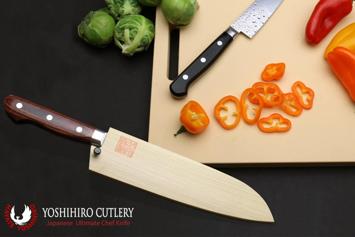 Yoshihiro Magnetic Oak Wood Saya Cover Blade Protector for Santoku (180mm)7in