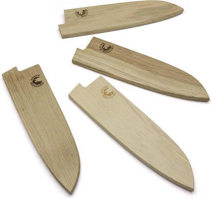 Yoshihiro Magnetic Oak Wood Saya Cover Blade Protector for Santoku (180mm)7in