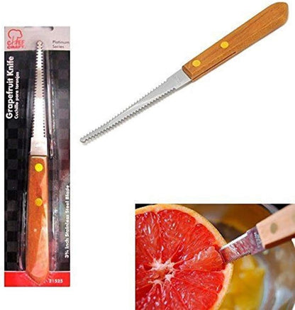 rik rik Set of 1 Grapefruit Knife & 2 Grapefruit Spoons Stainless Steel, Serrated Edges