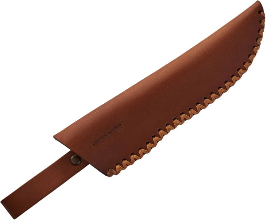Belt Knife Sheath - Brown Leather Sheath for Mora Garberg - Sheath with Belt Loop for Vertical Carry of Fixed Blade Knife - Free Suspension Leather