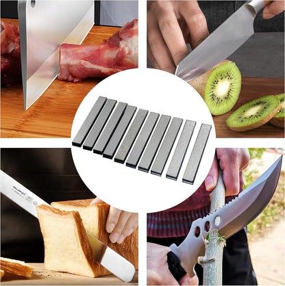 Value pack Diamond Knife Sharpening Stones kit diamond plates Kit Sharpen Knife blades sharp Surface flat Must-haves for Ruixin type sharpeners (#80#200#400#500#600#800#1000#1500#2000#3000)