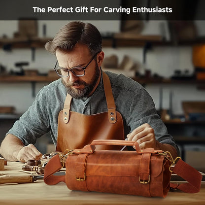 Wood Carving Kit, 17Pcs Wood Carving Tools, Professional Whittling Knife Set, Wooden Hand Knives with Sheath & Deluxe Leather Roll Bag for Beginners Adults & Starter Woodworking