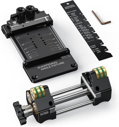 HONGDUI HD34 Chisel Sharpening Jig Honing Guide for 0.1"-3.2" Chisel Planes | 15°-47°Adjustable Auto-Lock Angle Fixture & Gauge, Ultra Straight Roller, Ergonomic Design, Precision and Fast Sharpening