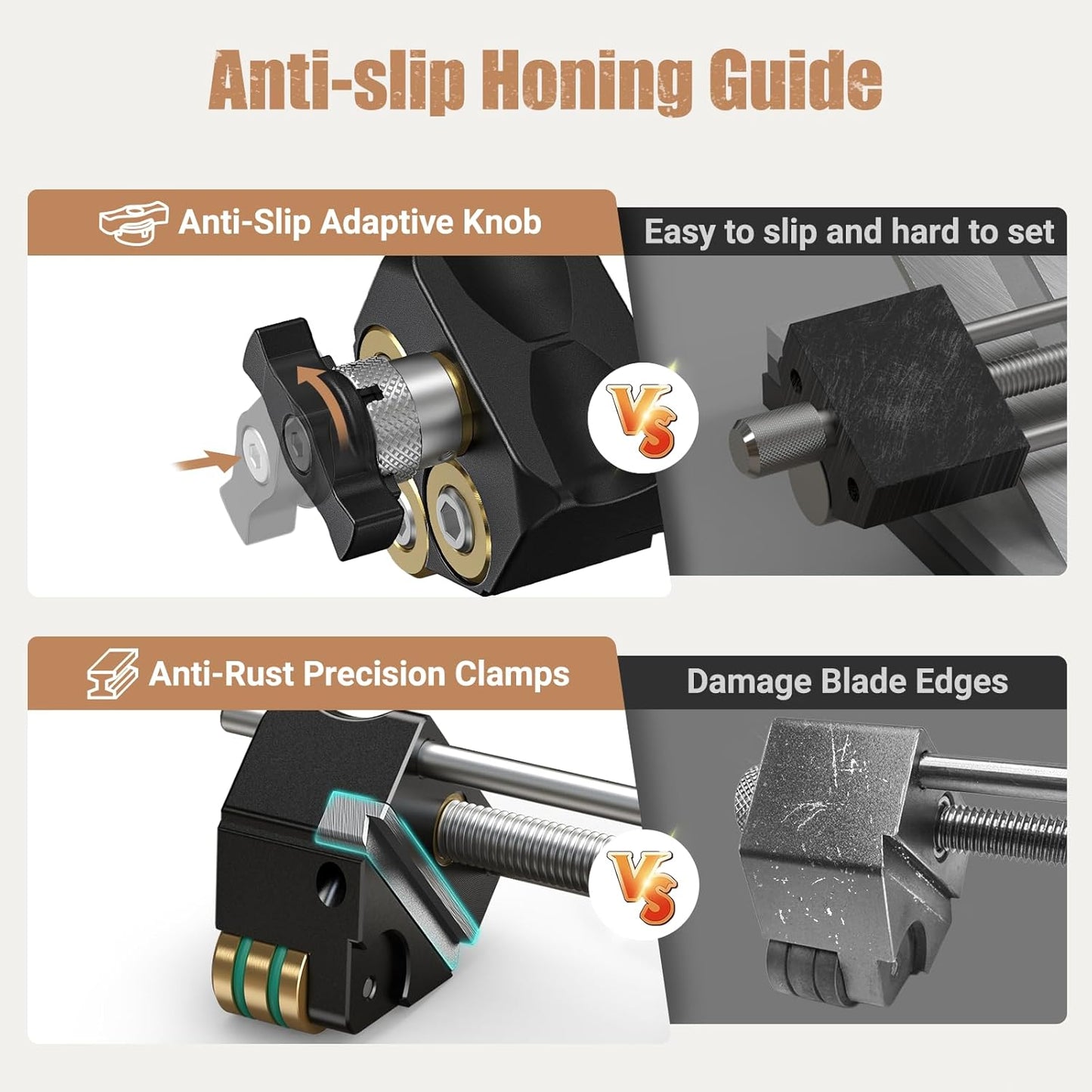 HONGDUI HD34 Chisel Sharpening Jig Honing Guide for 0.1"-3.2" Chisel Planes | 15°-47°Adjustable Auto-Lock Angle Fixture & Gauge, Ultra Straight Roller, Ergonomic Design, Precision and Fast Sharpening
