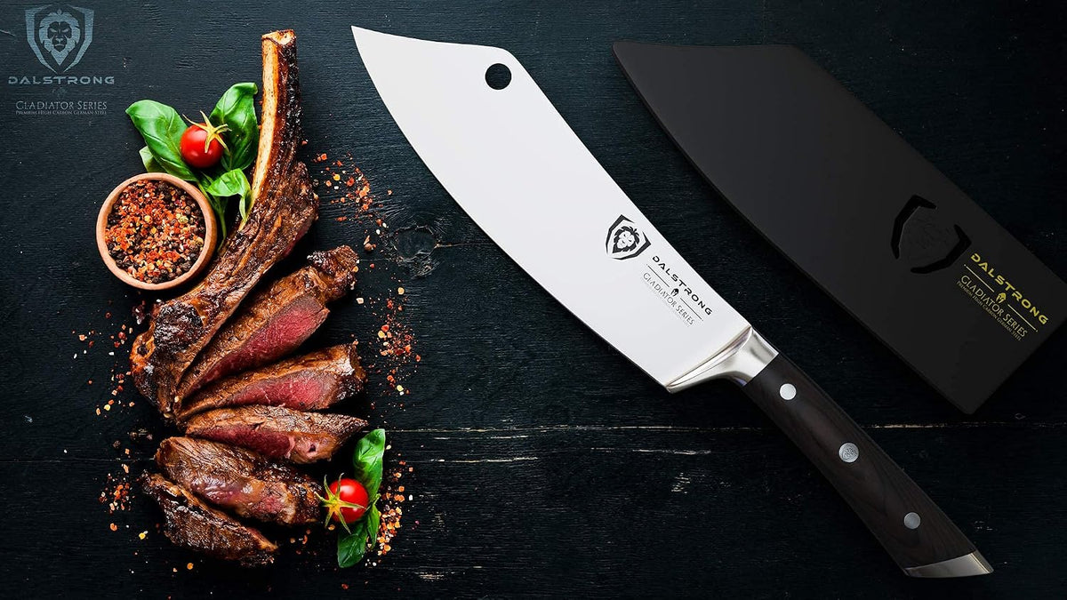 Crixus 8" Chef and Cleaver Knife - German HC Steel