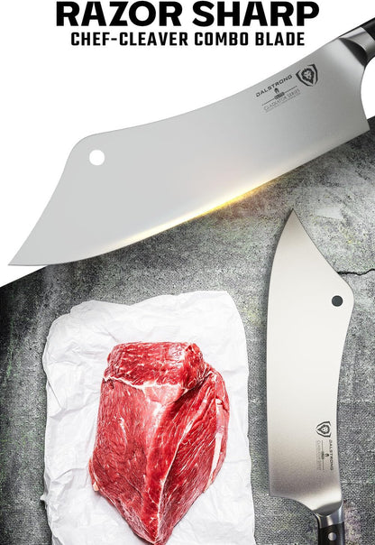 Crixus 8" Chef and Cleaver Knife - German HC Steel