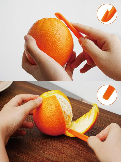 6 Orange Peeler Set Orange Peeler Easy Open Citrus Lemon Citrus Peeler Cutter Vegetable Slicer Fruit Tools Kitchen Gadgets(Black)