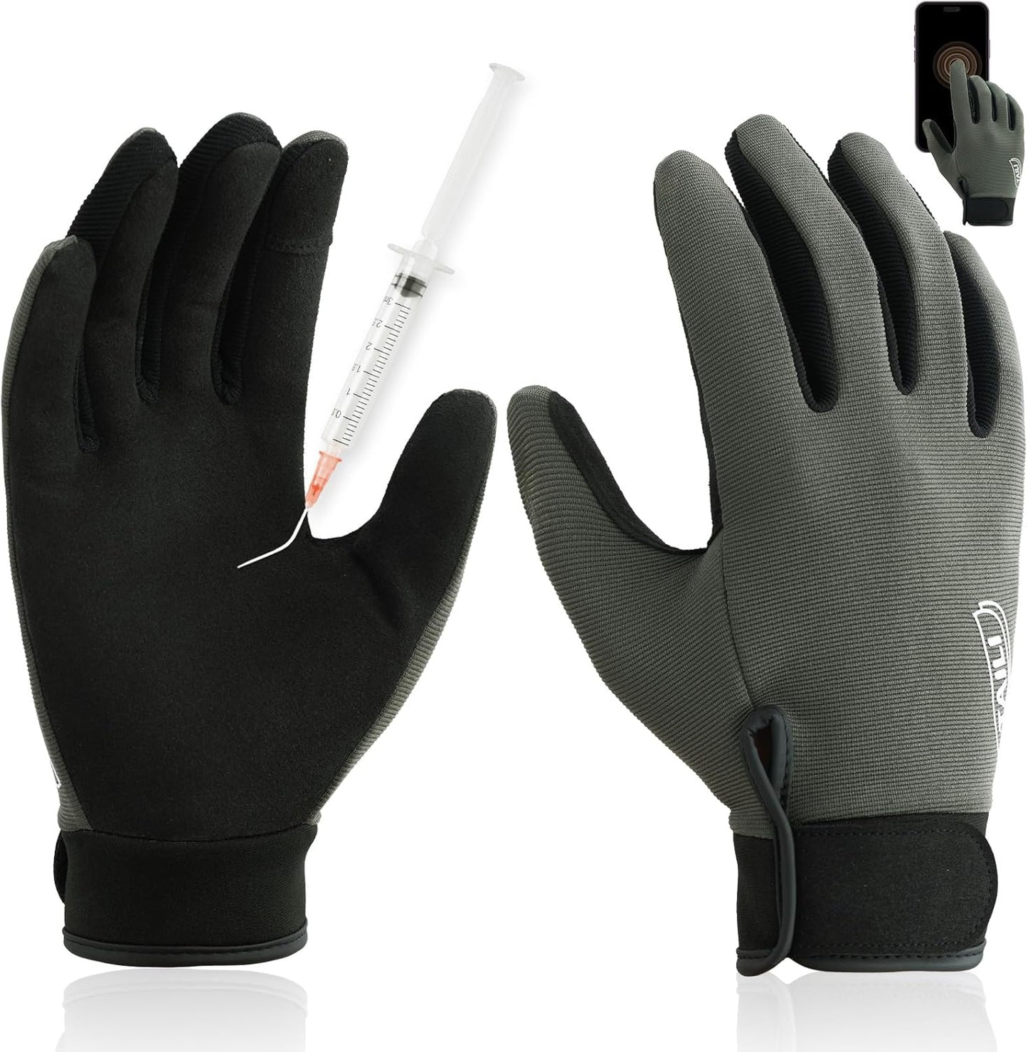Level 5 Puncture Resistant Work Gloves, Level 2 Needle Resistant, L | Weightless Comfort, Breathable, Touchscreen, Grip Enhanced, Innovative Safety Gloves for Gardening, Carving, Fishing